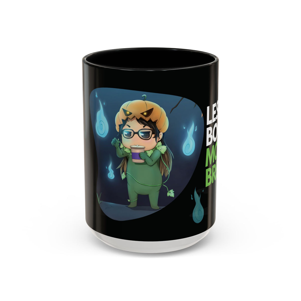 Taza de Halloween “Less Boo More Brew” de Chris A. (11 y 15 oz)