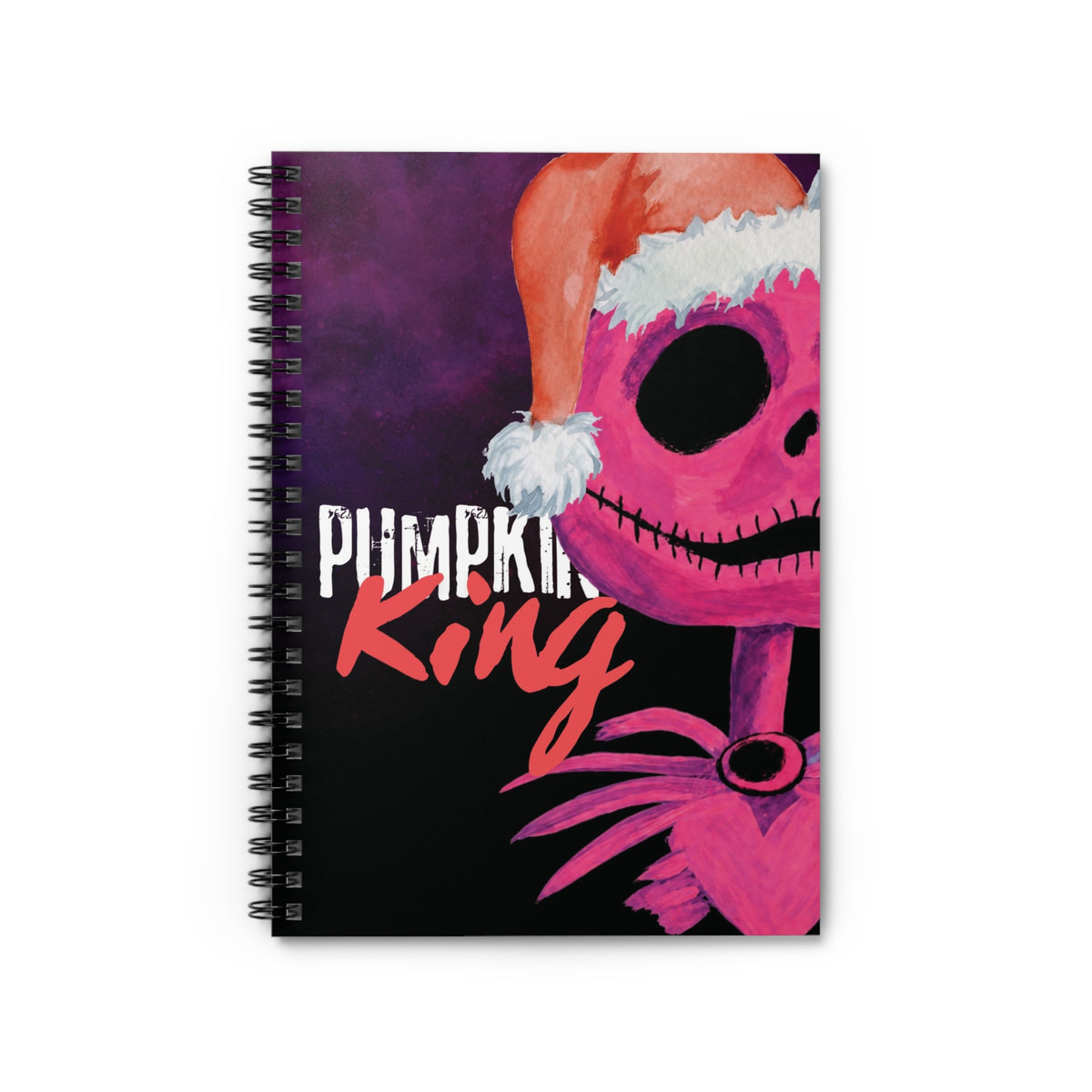 Cuaderno rayado de espiral Pumpkin King con diseño navideño