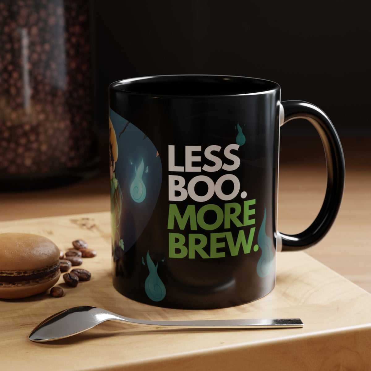 Taza de Halloween “Less Boo More Brew” de Chris A. (11 y 15 oz)