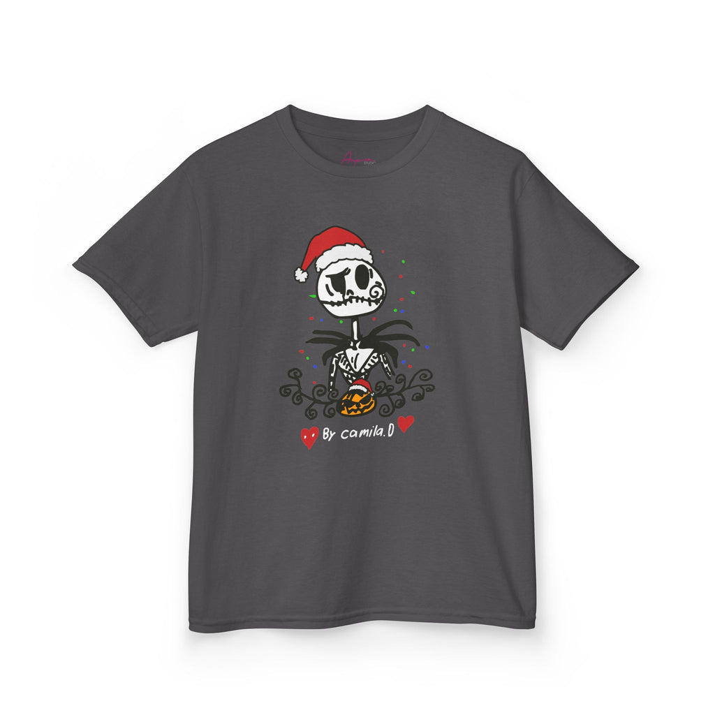 Kids Christmas Skellington Tee -  Holiday Shirt by Camila D.