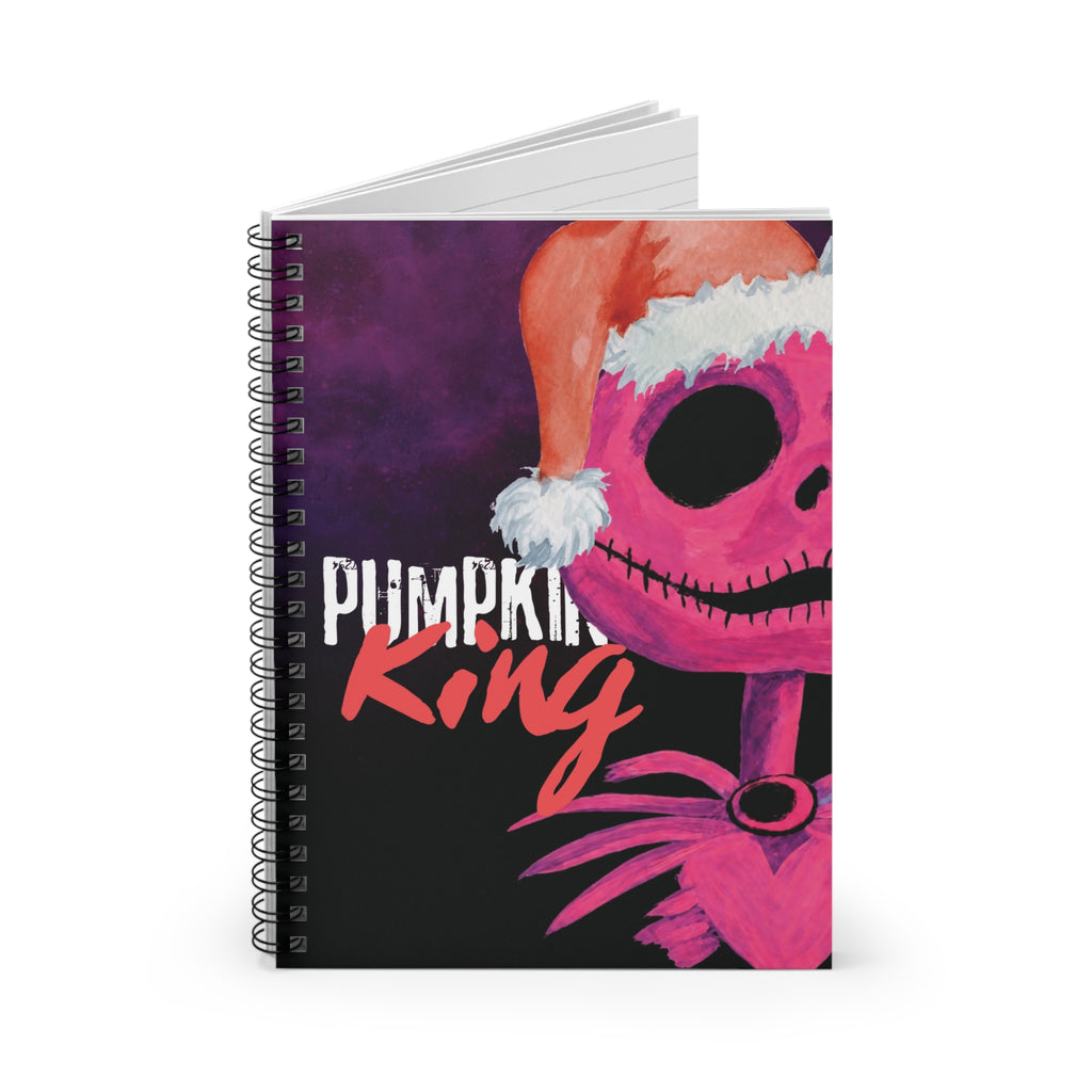 Cuaderno rayado de espiral Pumpkin King con diseño navideño