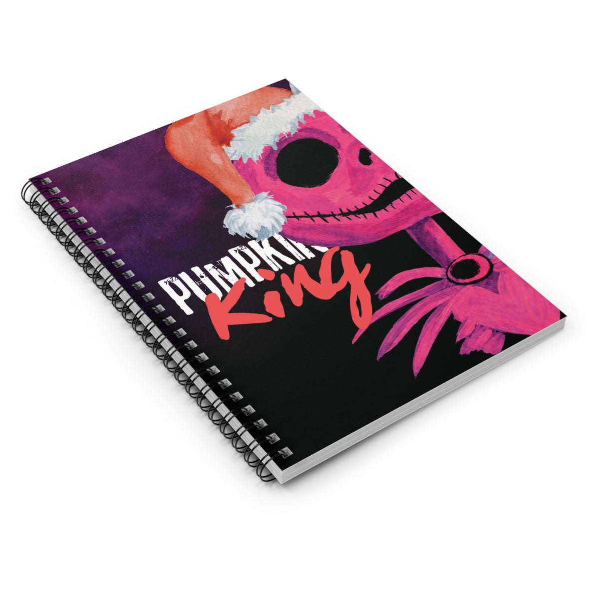 Cuaderno rayado de espiral Pumpkin King con diseño navideño