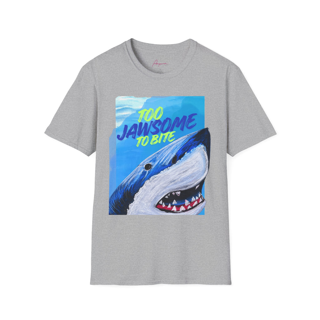 Too Jawsome To Bite Shark Graphic T-Shirt by Gabee.