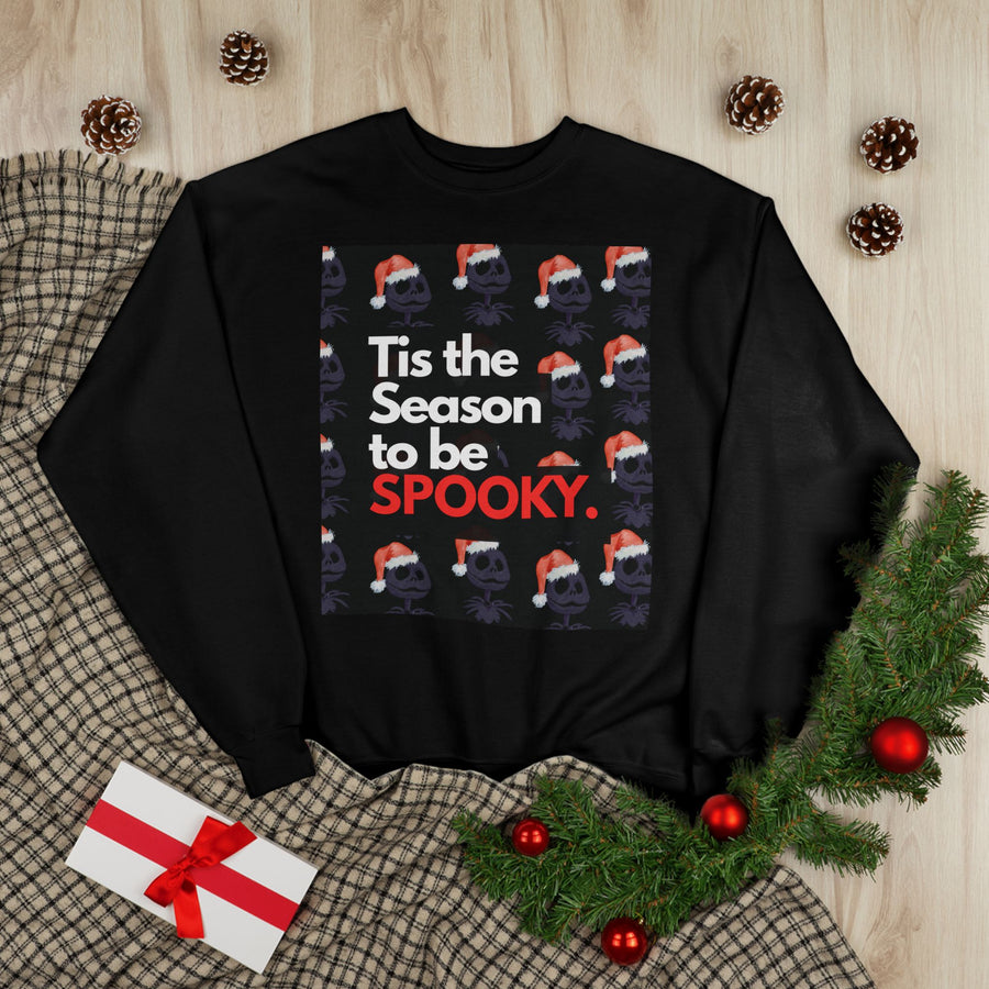 Spooky Holiday Crewneck Sweatshirt — "Tis the Season to be SPOOKY" by Gabee