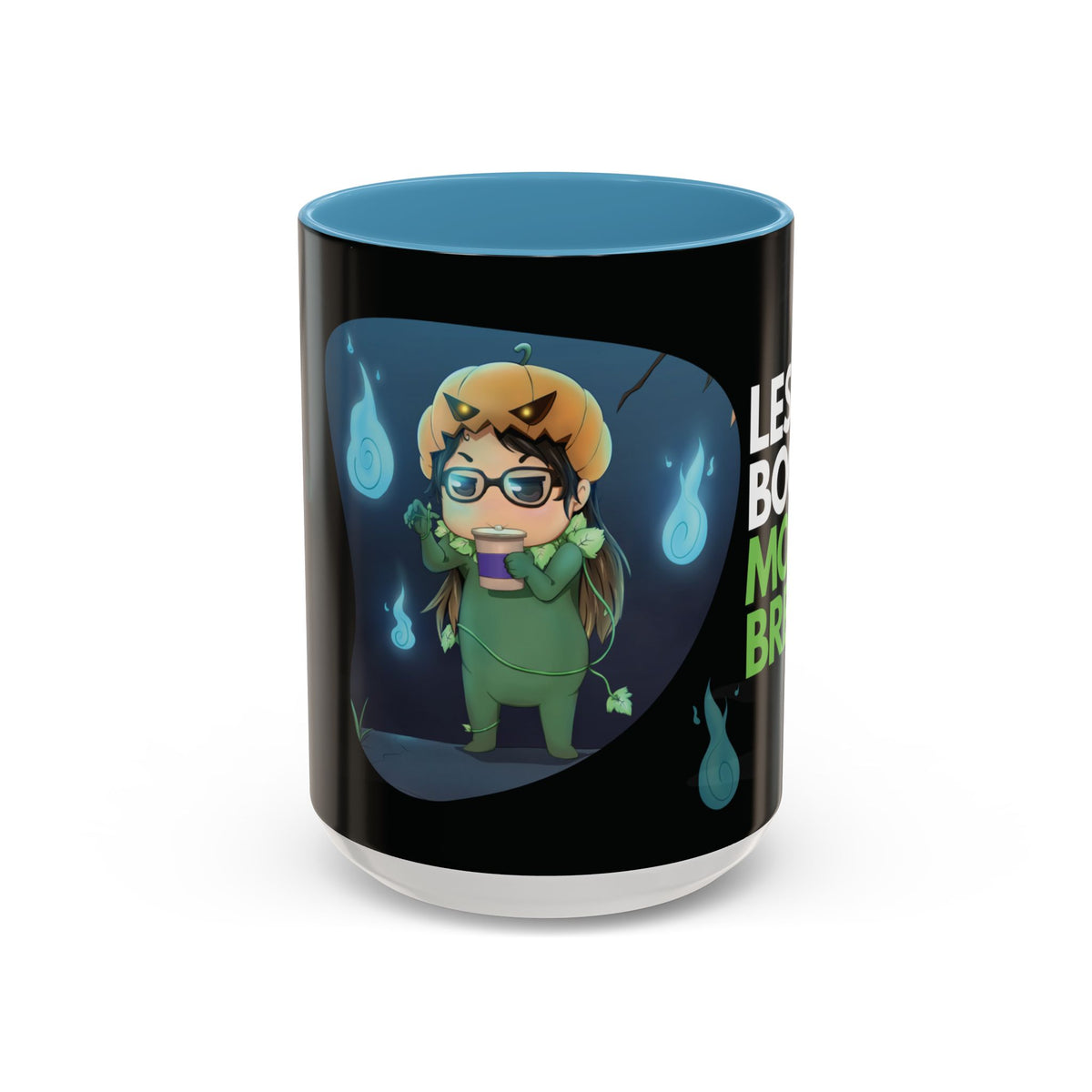 Taza de Halloween “Less Boo More Brew” de Chris A. (11 y 15 oz)