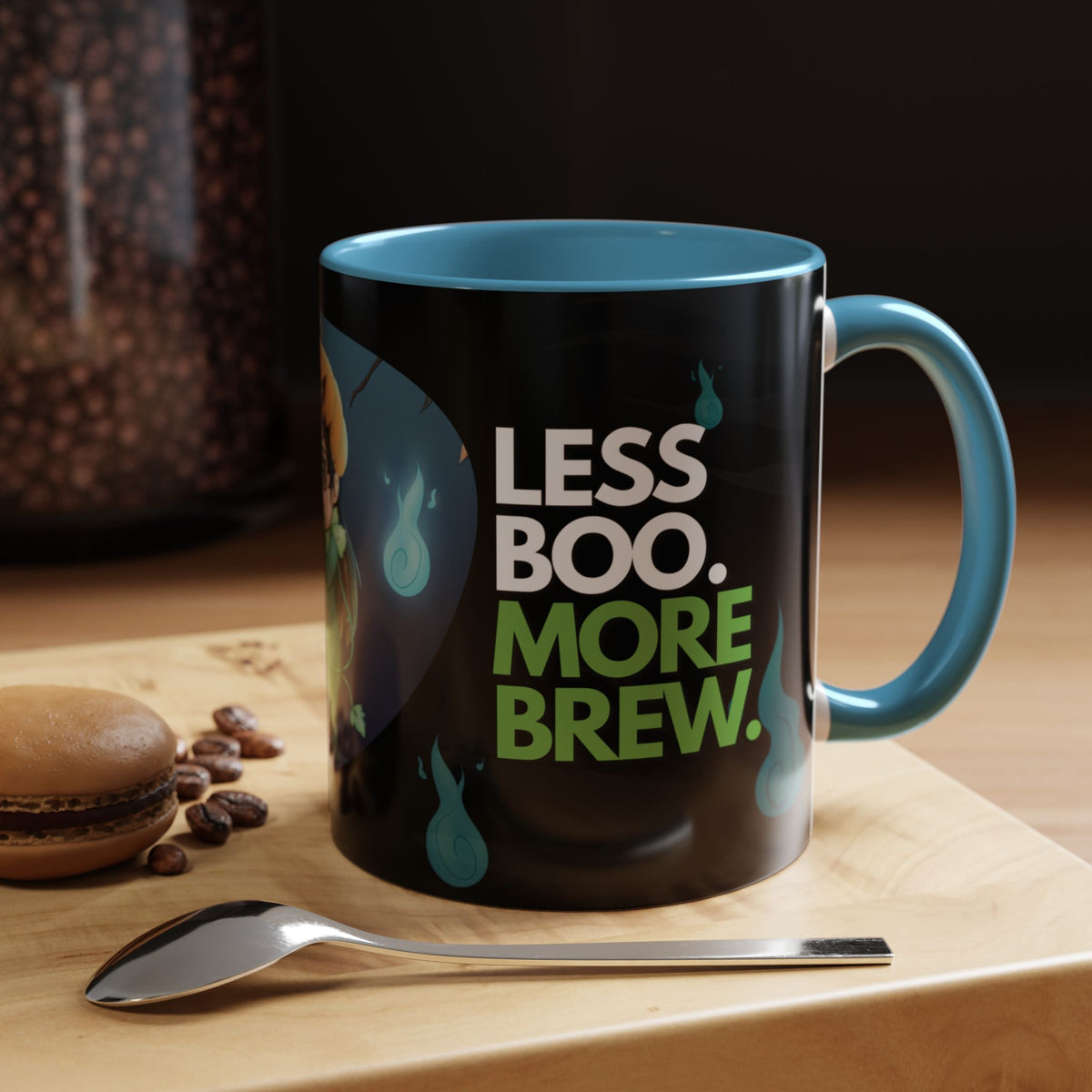 Taza de Halloween “Less Boo More Brew” de Chris A. (11 y 15 oz)