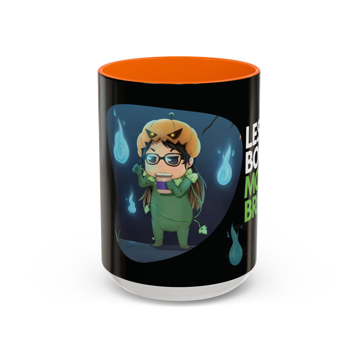 Taza de Halloween “Less Boo More Brew” de Chris A. (11 y 15 oz)