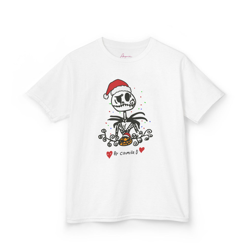 Kids Christmas Skellington Tee -  Holiday Shirt by Camila D.