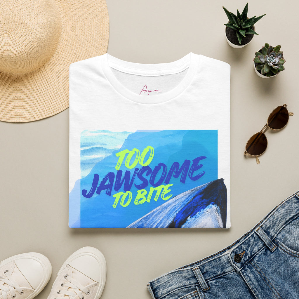 Too Jawsome To Bite Shark Graphic T-Shirt by Gabee.