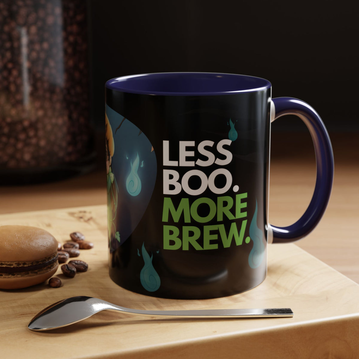 Taza de Halloween “Less Boo More Brew” de Chris A. (11 y 15 oz)