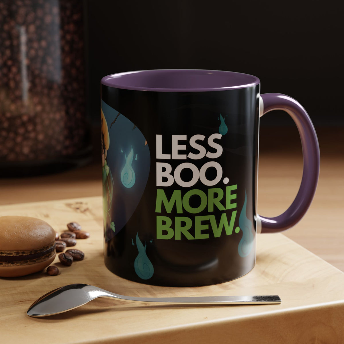 Taza de Halloween “Less Boo More Brew” de Chris A. (11 y 15 oz)