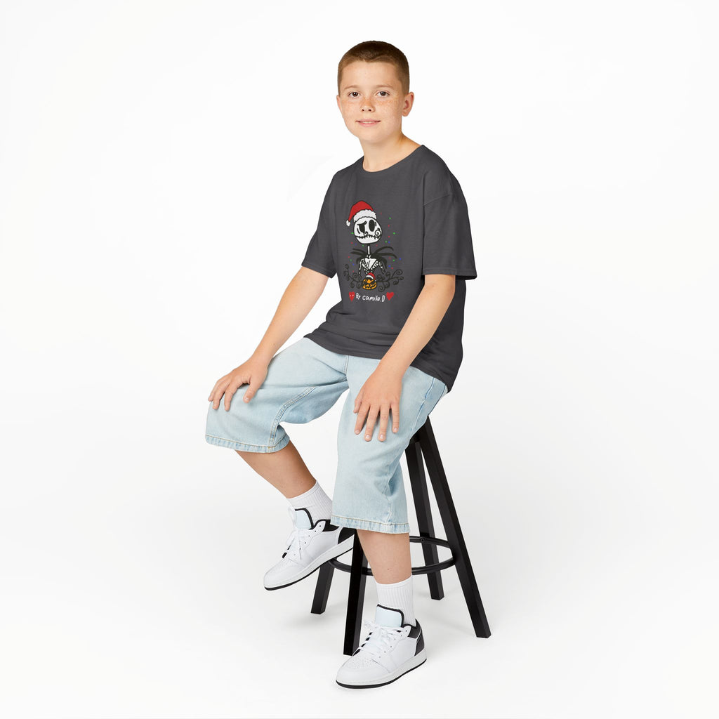 Kids Christmas Skellington Tee -  Holiday Shirt by Camila D.