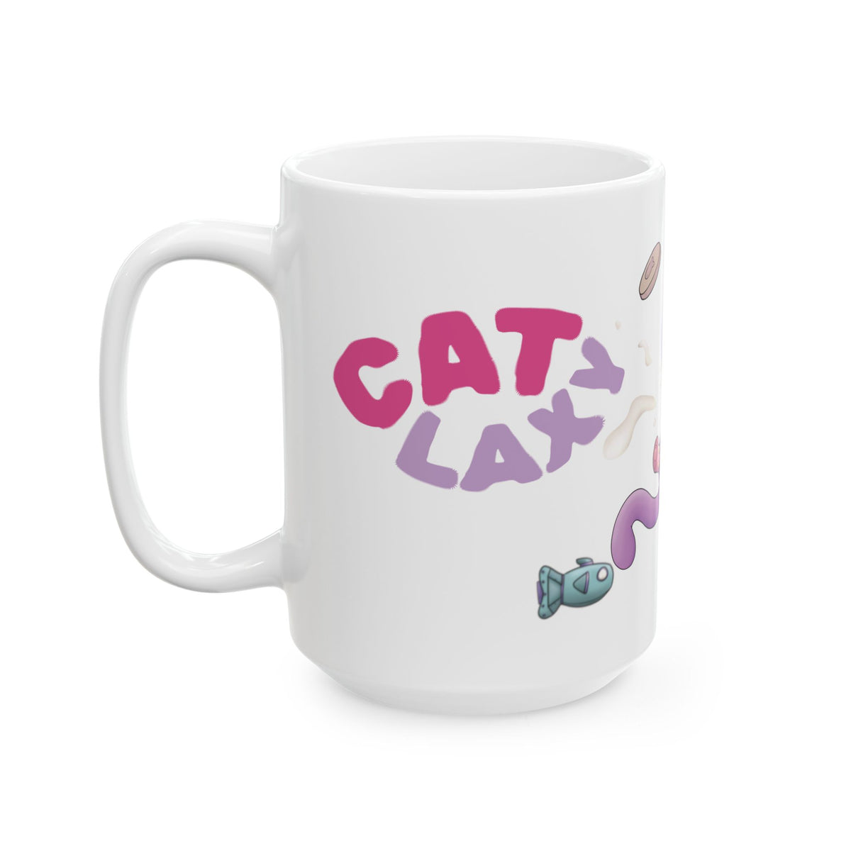 Taza de cerámica Cat Galaxy con gato espacial kawaii (15 oz)
