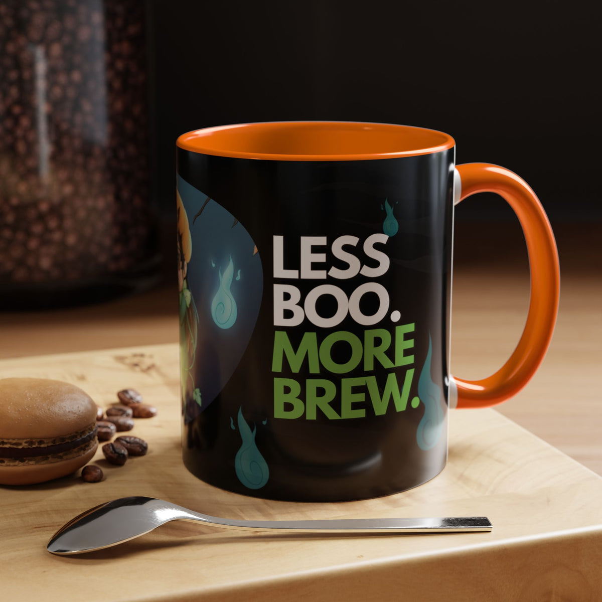 Taza de Halloween “Less Boo More Brew” de Chris A. (11 y 15 oz)